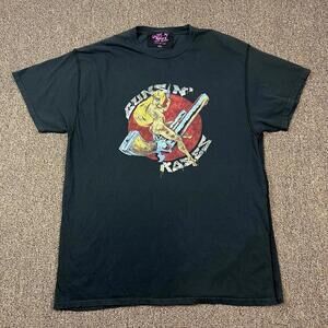 Guns N Roses Was Here Maxfield Collection Concert Girl Revolver Rock Shirt 2XL